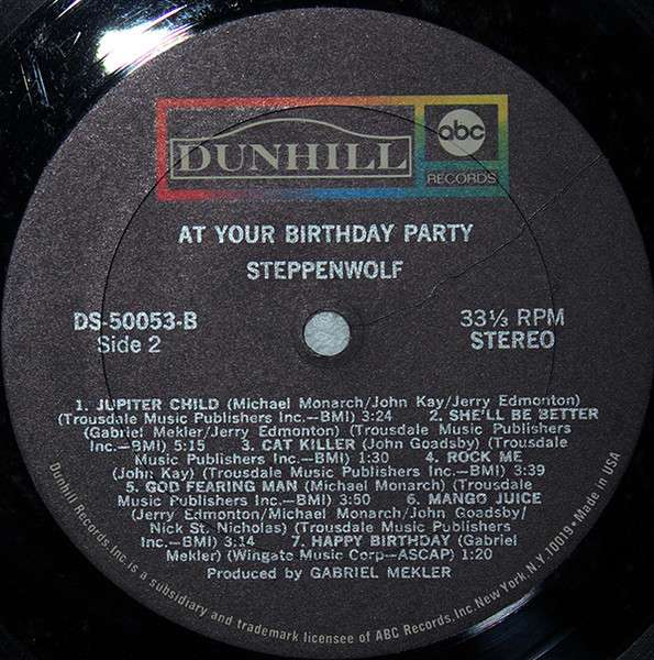 At Your Birthday Party - Steppenwolf