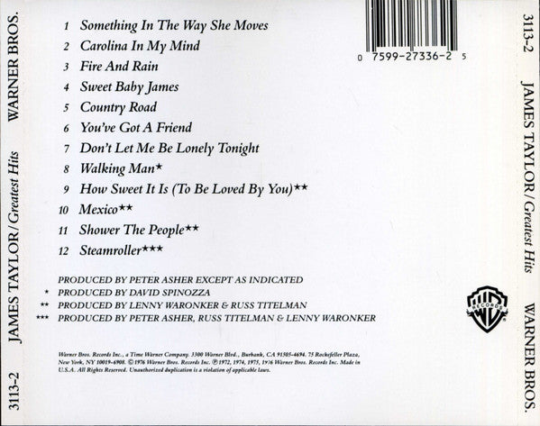 Greatest Hits - Taylor, James