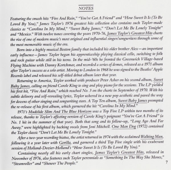Greatest Hits - Taylor, James