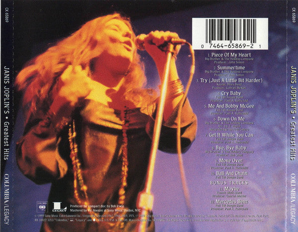 Greatest Hits - Joplin, Janis