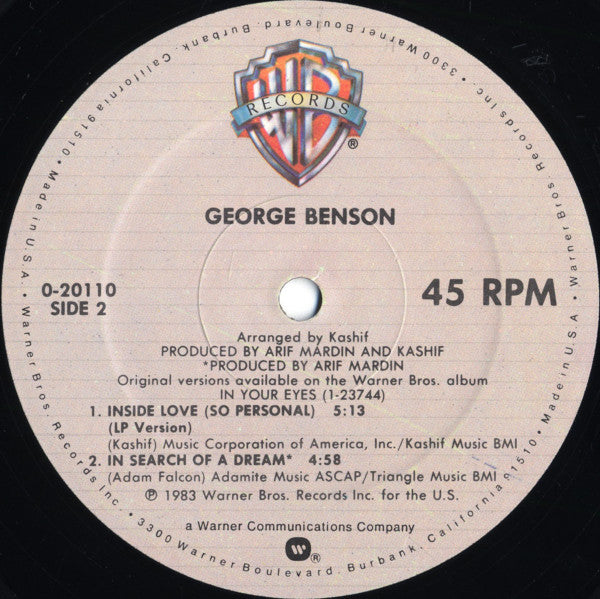 Inside Love (So Personal) - Benson, George
