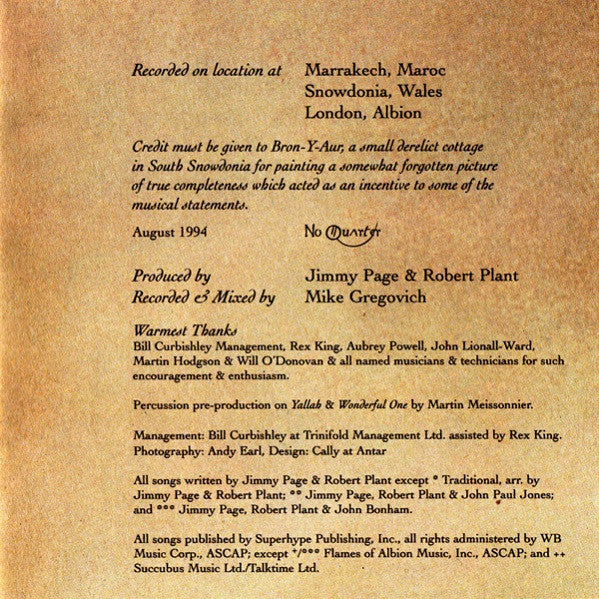 No Quarter - Page, Jimmy & Plant, Robert