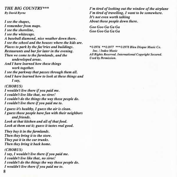 More Songs About Buildings And Food - Talking Heads