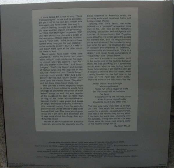 Photographs And Memories: His Greatest Hits - Croce, Jim