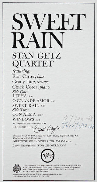 Sweet Rain - Stan Getz