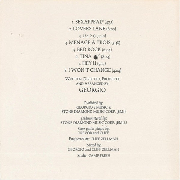 Sexappeal (Georgio's Greatest 12" Mixes) - Georgio