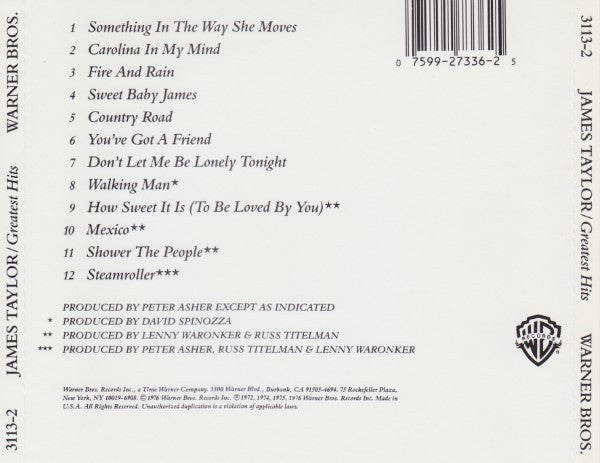 Greatest Hits - Taylor, James