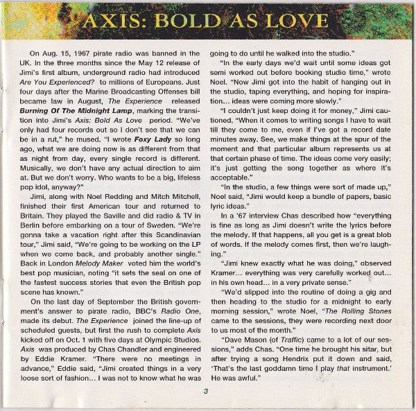 Axis: Bold As Love - Hendrix, Jimi Experience