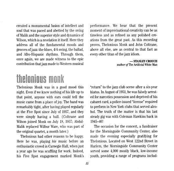 At Carnegie Hall - Monk, Thelonious Quartet
