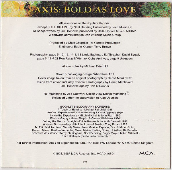 Axis: Bold As Love - Hendrix, Jimi Experience
