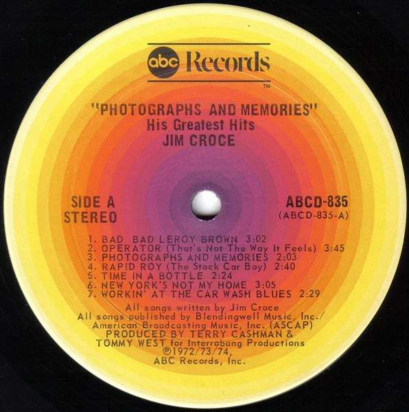 Photographs And Memories: His Greatest Hits - Croce, Jim