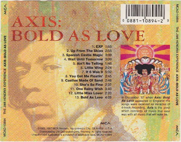 Axis: Bold As Love - Hendrix, Jimi Experience
