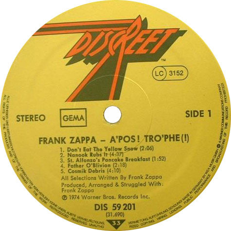Apostrophe (') - Frank Zappa
