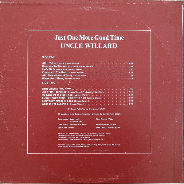 Just One More Good Time - Uncle Willard
