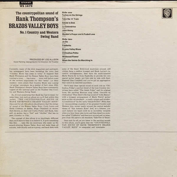 The Countrypolitan Sound Of Hank Thompson's Brazos - Thompson, Hank & Brazos Valley Boys