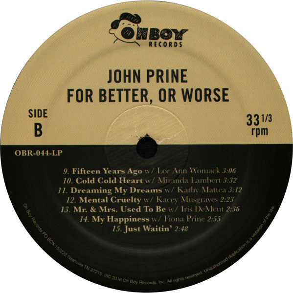 For Better, Or Worse - Prine, John