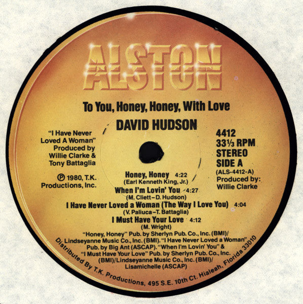 To You Honey, Honey With Love - Hudson, David