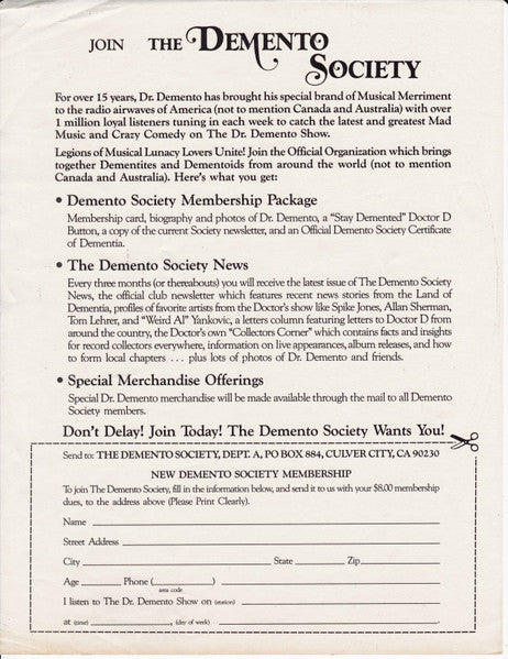 Dr. Demento Presents The Greatest Novelty Records  - Various