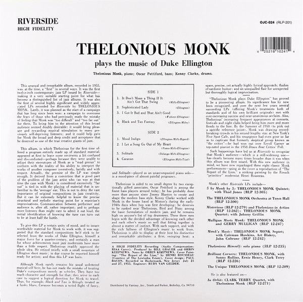 Plays Duke Ellington - Monk, Thelonious