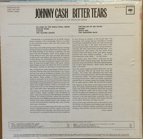 Bitter Tears - Cash,Johnny