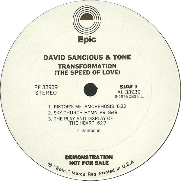 Transformation (The Speed Of Love) - Sancious, David And Tone