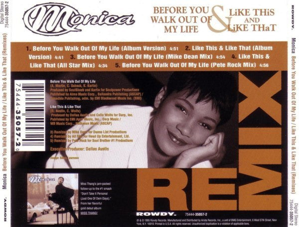 Before You Walk Out Of My Life & Like This And Lik - Monica