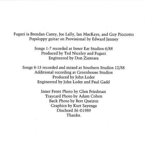 13 Songs - Fugazi [CD]