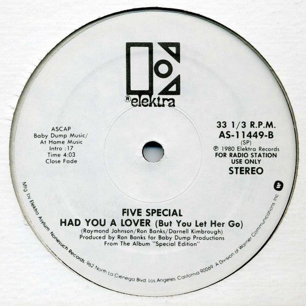Jam (Let's Take It To The Streets) / Had You A Lov - Five Special