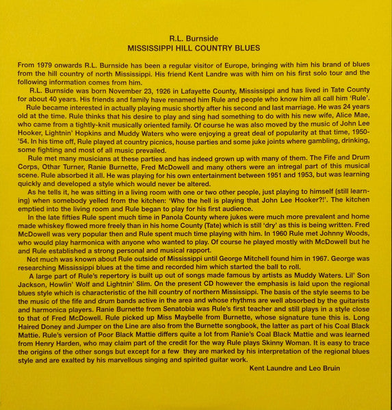 Mississippi Hill Country Blues - Burnside, R.L.