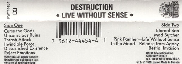 Live - Without Sense - Destruction