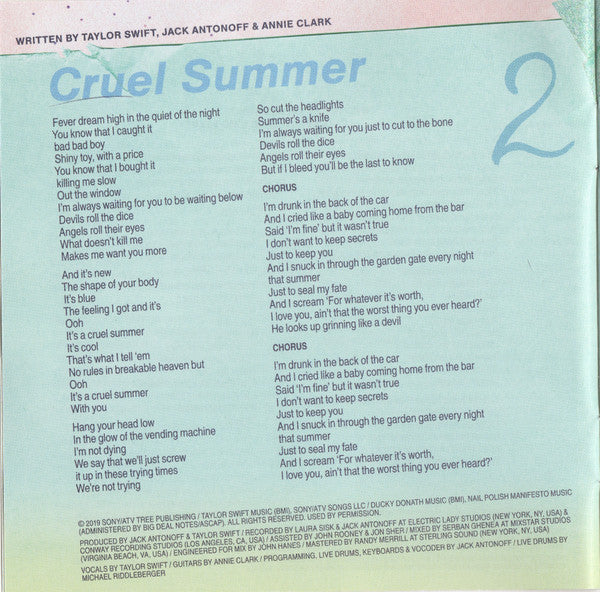 Lover Deluxe Album Version 1 - Swift, Taylor