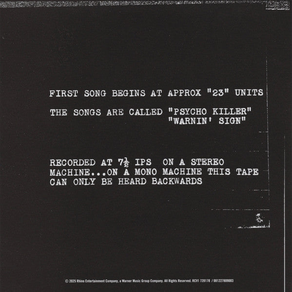Tentative Decisions: 1974-1976 - Talking Heads