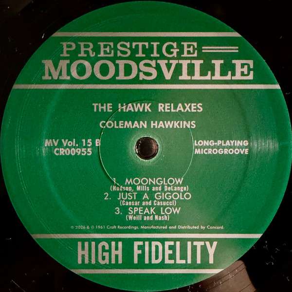 The Hawk Relaxes - Moodsville Acoustic Sounds Series [180g Black - Stoughton tip-on jacket and OBI] - Coleman Hawkins