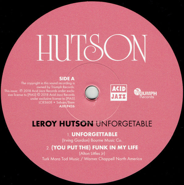 Unforgettable - Hutson, Leroy