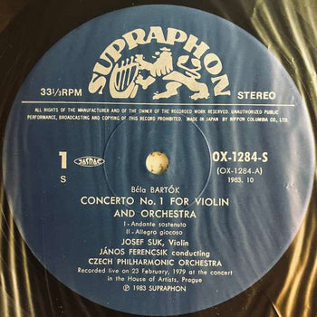 Czech Philharmonic Orchestra : Violin Concerto No1 - Bartok, Bela & Berg, Alban