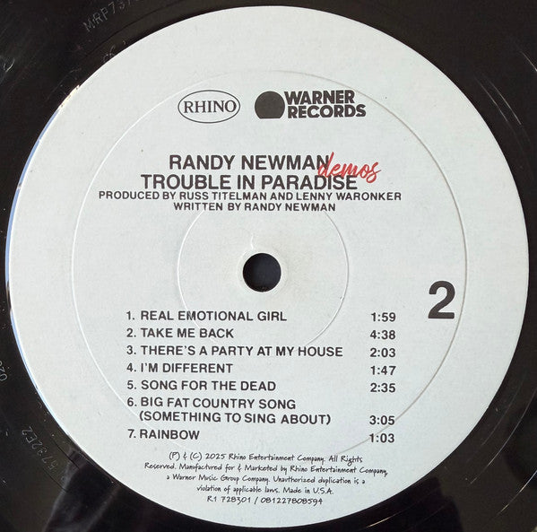Trouble In Paradise: Demos - Newman, Randy