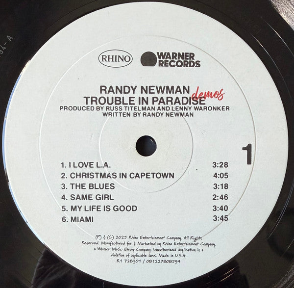 Trouble In Paradise: Demos - Newman, Randy