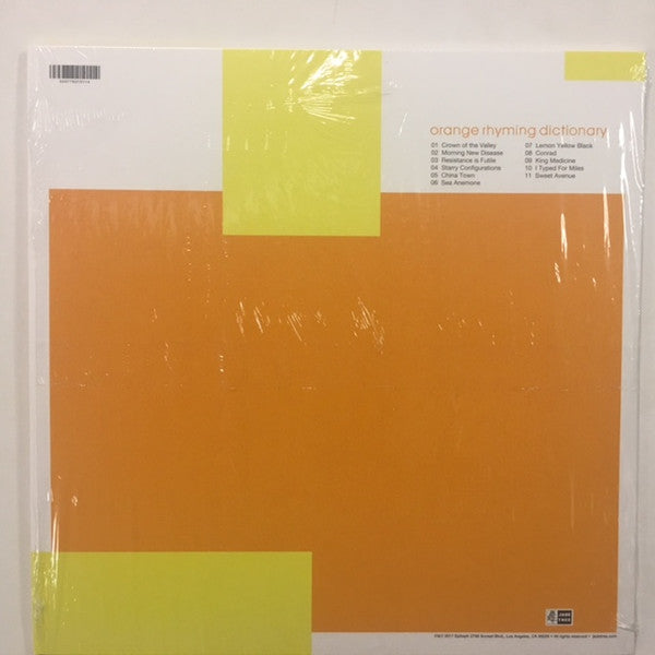 Orange Rhyming Dictionary [2LP] - Jets To Brazil