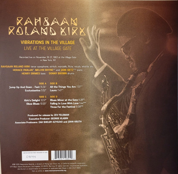 VIBRATIONS IN THE VILLAGE: LIVE - Kirk, Rahsaan Roland