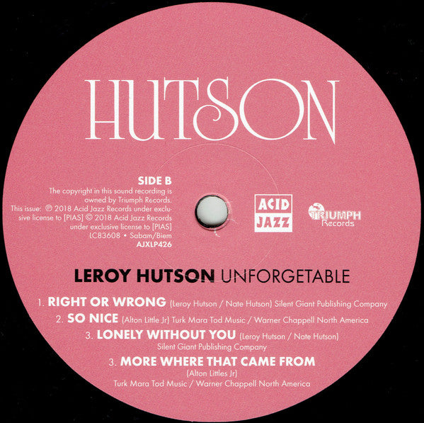 Unforgettable - Hutson, Leroy
