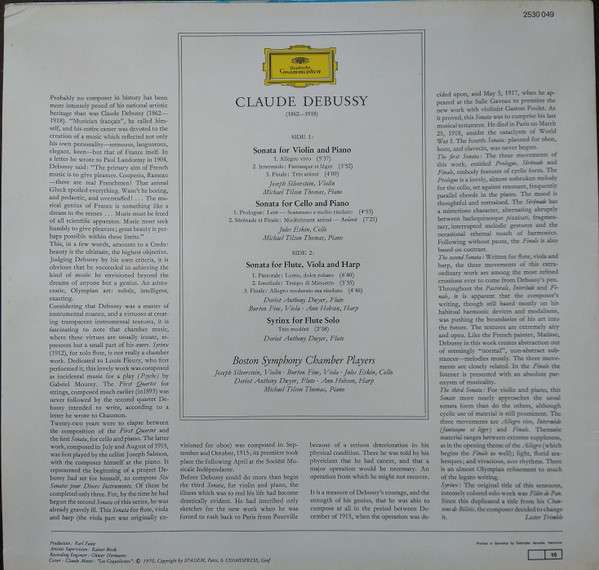 Boston Symphony Chamber Players - Sonata Collecti  - Debussy, Claude