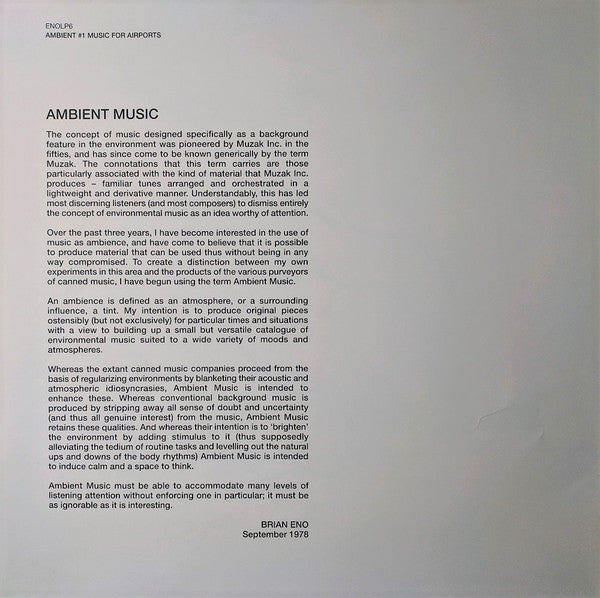 Ambient 1: Music For Airports - Eno, Brian