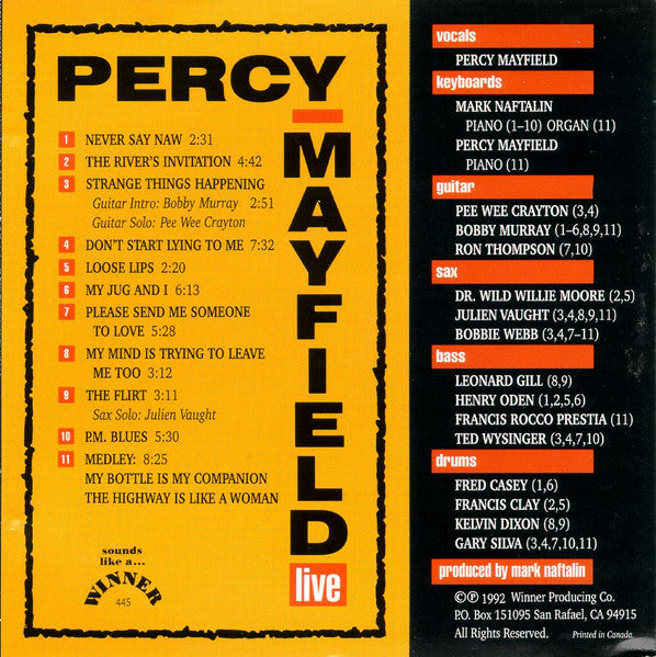 Live - Mayfield, Percy