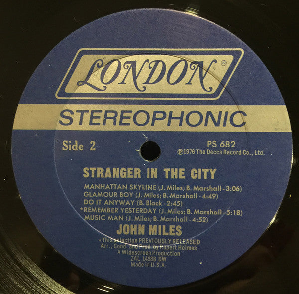 Stranger In The City - Miles, John