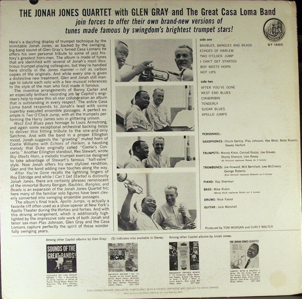 Jonah Jones And The Quartet / Glen Gray And The Ca - Jones, Jonah Quartet