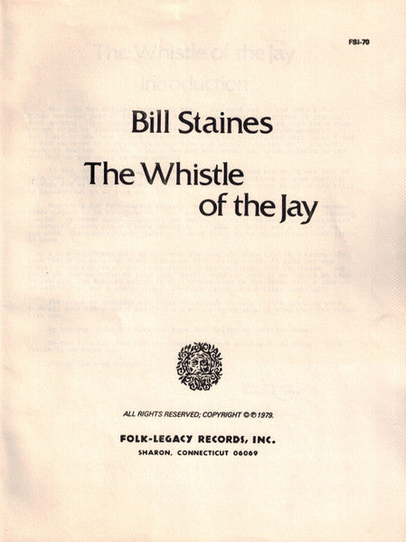 The Whistle Of The Jay - Staines, Bill