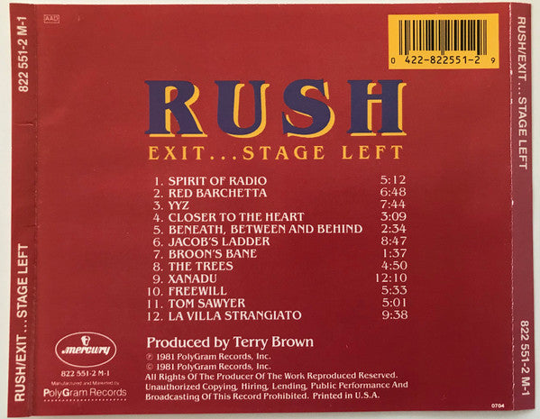 Exit...Stage Left - Rush