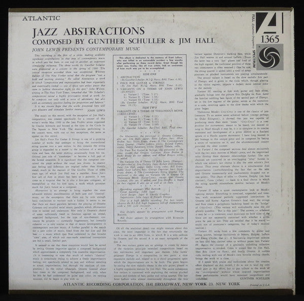 Jazz Abstractions - Lewis, John