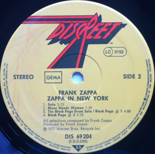 Zappa In New York - Zappa, Frank