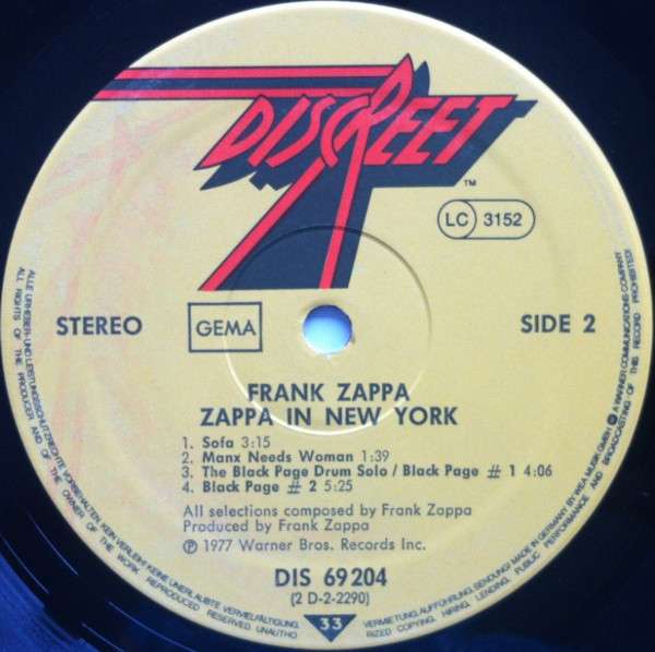 Zappa In New York - Zappa, Frank